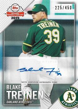 2019 Topps National Baseball Card Day - Autographs #AU-BT Blake Treinen Front