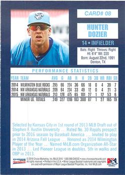 2016 Choice Omaha Storm Chasers #08 Hunter Dozier Back