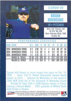 2016 Choice Omaha Storm Chasers #09 Brian Duensing Back