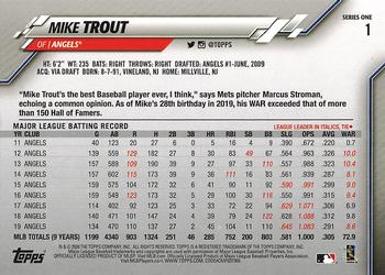 2020 Topps #1 Mike Trout Back