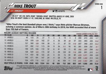 2020 Topps #1 Mike Trout Back