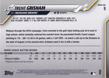 2020 Topps #9 Trent Grisham Back