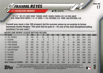 2020 Topps #17 Franmil Reyes Back