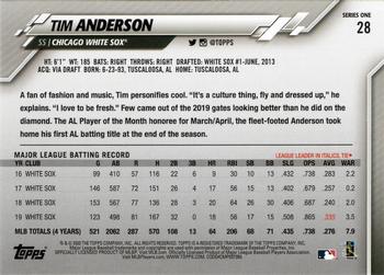 2020 Topps #28 Tim Anderson Back