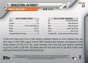 2020 Topps #33 Houston Astros Back