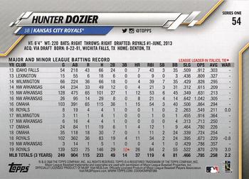 2020 Topps #54 Hunter Dozier Back