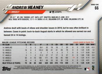 2020 Topps #66 Andrew Heaney Back