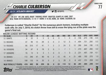 2020 Topps #77 Charlie Culberson Back