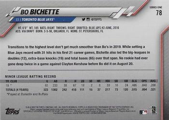 2020 Topps #78 Bo Bichette Back