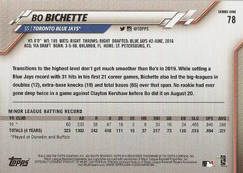 2020 Topps #78 Bo Bichette Back