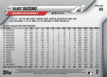 2020 Topps #89 Kurt Suzuki Back