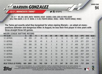 2020 Topps #94 Marwin Gonzalez Back
