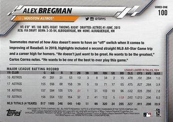 2020 Topps #100 Alex Bregman Back