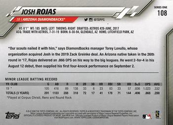 2020 Topps #108 Josh Rojas Back