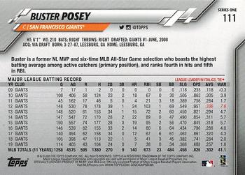 2020 Topps #111 Buster Posey Back