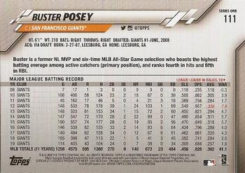 2020 Topps #111 Buster Posey Back