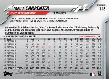 2020 Topps #113 Matt Carpenter Back