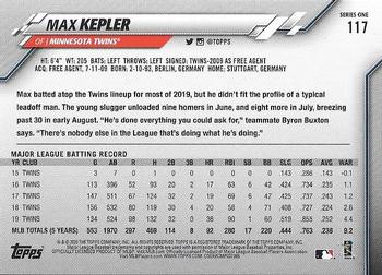 2020 Topps #117 Max Kepler Back