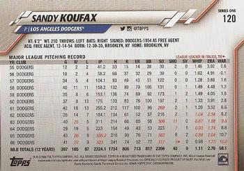 2020 Topps #120 Sandy Koufax Back