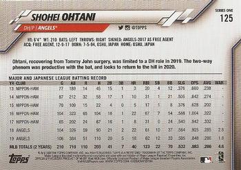 2020 Topps #125 Shohei Ohtani Back