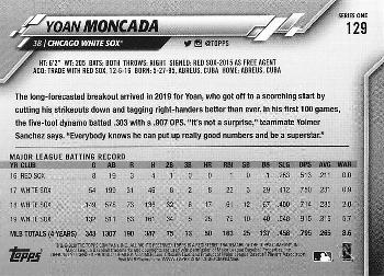 2020 Topps #129 Yoan Moncada Back