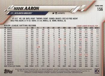 2020 Topps #156 Hank Aaron Back