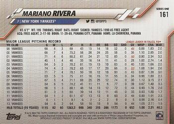 2020 Topps #161 Mariano Rivera Back