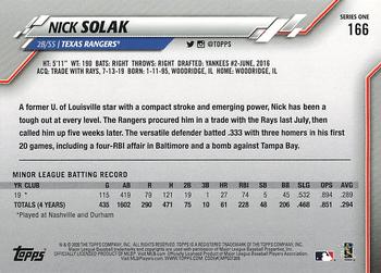 2020 Topps #166 Nick Solak Back