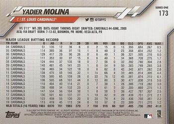 2020 Topps #173 Yadier Molina Back
