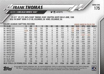 2020 Topps #175 Frank Thomas Back