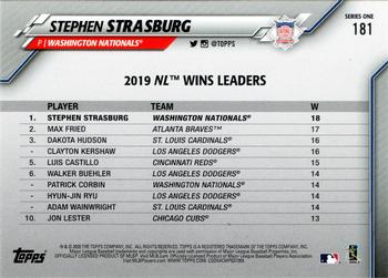 2020 Topps #181 Stephen Strasburg Back