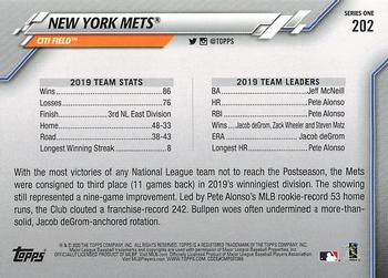 2020 Topps #202 New York Mets Back