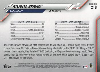 2020 Topps #218 Atlanta Braves Back