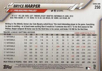 2020 Topps #250 Bryce Harper Back