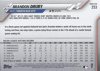 2020 Topps #253 Brandon Drury Back