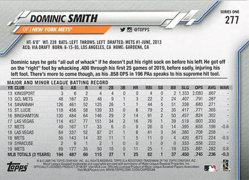 2020 Topps #277 Dominic Smith Back