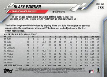 2020 Topps #286 Blake Parker Back