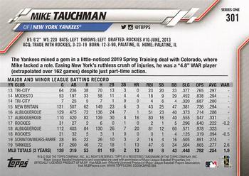 2020 Topps #301 Mike Tauchman Back