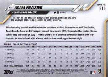 2020 Topps #315 Adam Frazier Back