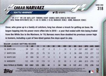 2020 Topps #318 Omar Narvaez Back