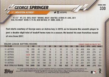 2020 Topps #330 George Springer Back