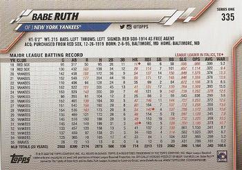 2020 Topps #335 Babe Ruth Back
