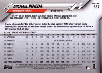 2020 Topps #337 Michael Pineda Back