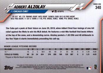 2020 Topps #340 Adbert Alzolay Back