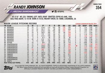 2020 Topps #354 Randy Johnson Back