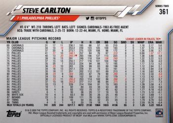 2020 Topps #361 Steve Carlton Back