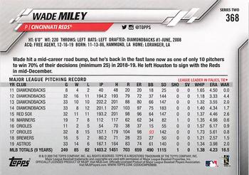 2020 Topps #368 Wade Miley Back