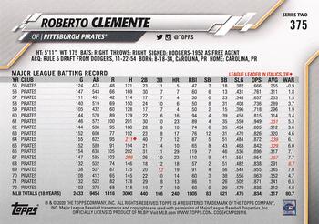 2020 Topps #375 Roberto Clemente Back