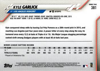 2020 Topps #381 Kyle Garlick Back