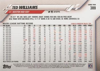 2020 Topps #388 Ted Williams Back